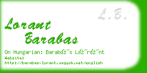 lorant barabas business card